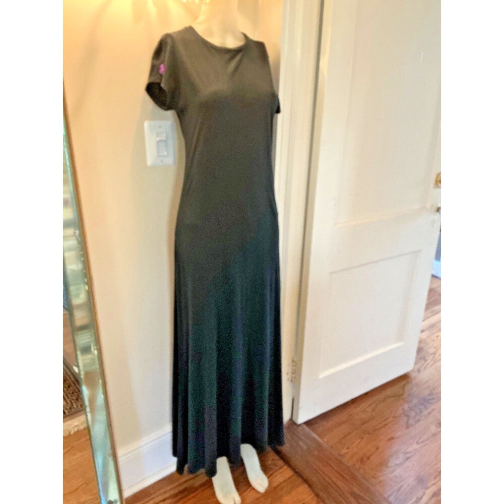 NWT Black VTG POLO RALPH LAUREN Maxi T-Shirt Dress M Miminalist Chic